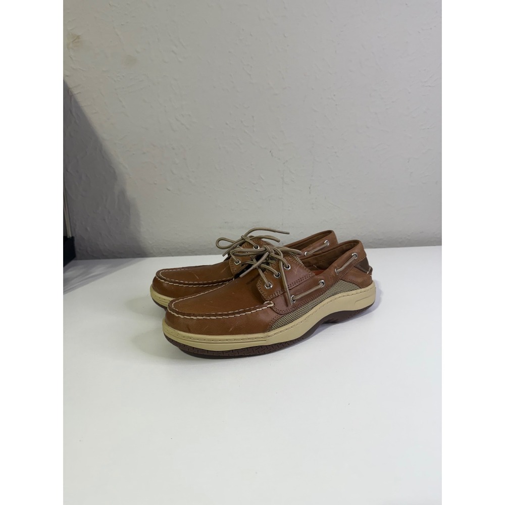 Sperry Top-Sider Billfish Tan Brown Leather Mesh Boat Shoes Mens 12 0799320